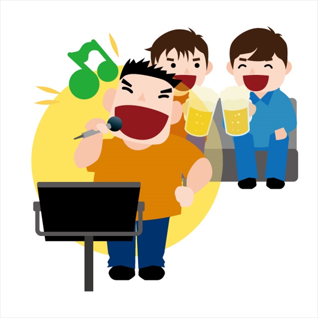 カラオケ喫茶で歌っています